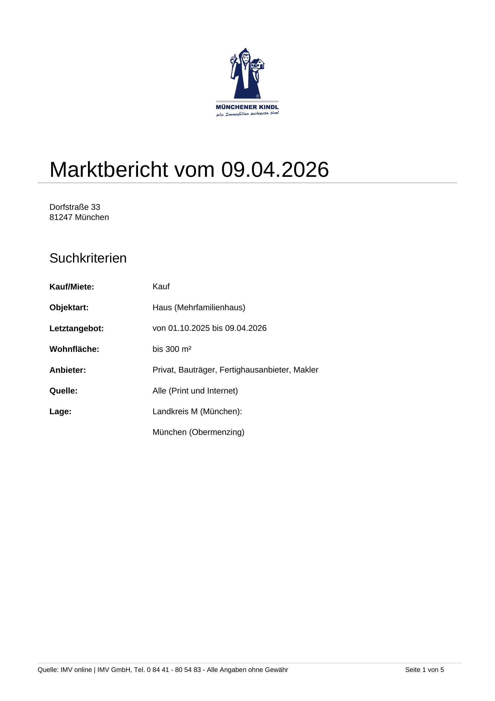 Marktbericht Seite 1